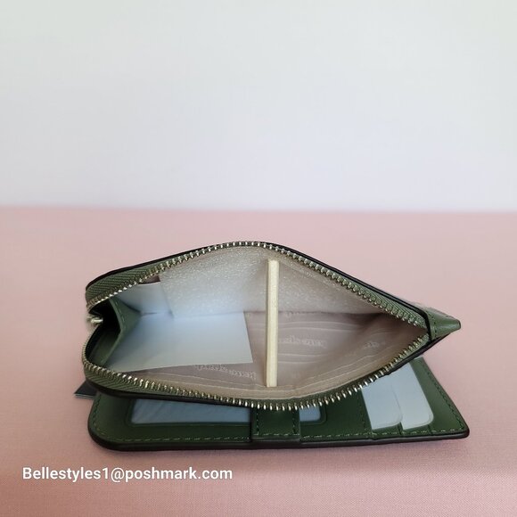 KATE SPADE Devin Painterly Bouquet SMALL Bifold Leather Wallet-Cedar Stand  🎈⭐ - Picture 11 of 16